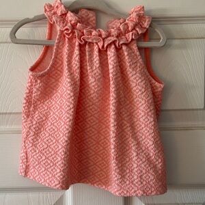 Janie and Jack Coral Patterned Ruffle Blouse